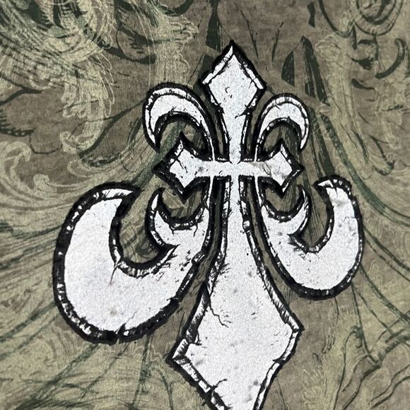 🔥☠️ Y2K AFFLICTION Los Angeles all over print Graphic Tee Men’s 2XL - PERFECT - Picture 10 of 13